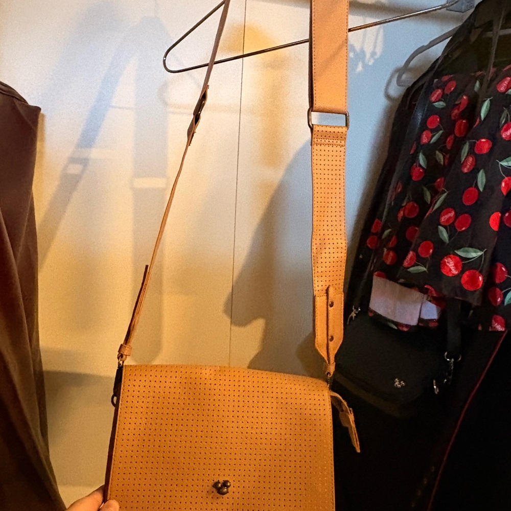 Disney Tan Crossbody Bag with Perforated Design